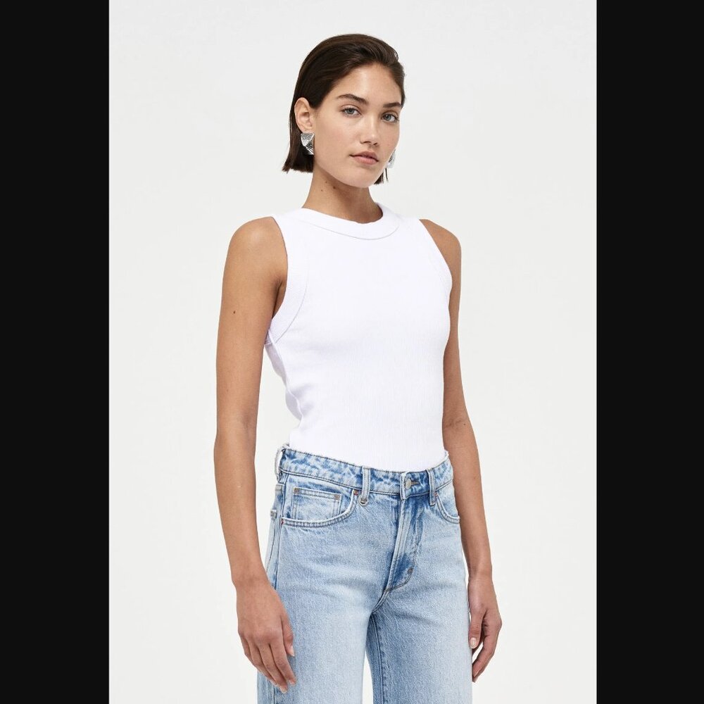 NEUW Denim Jonesy Tank in White Size Small + Size Med NWT